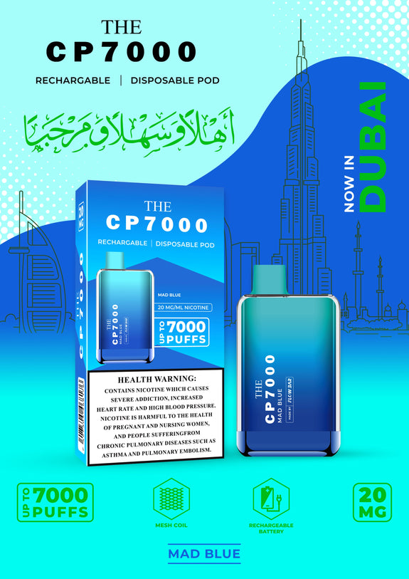 CP7000 Disposable Vape Pod Device 20MG - MAD BLUE